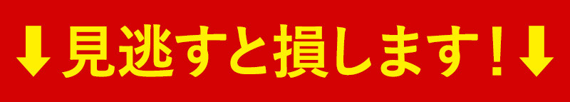 見逃すと損します！